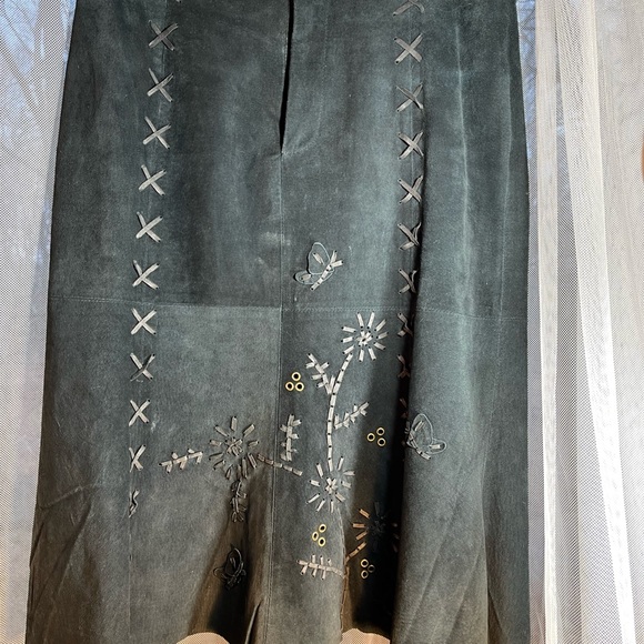 For Joseph Dresses & Skirts - For Joseph suede black skirt with extra design with leather, studs size 12